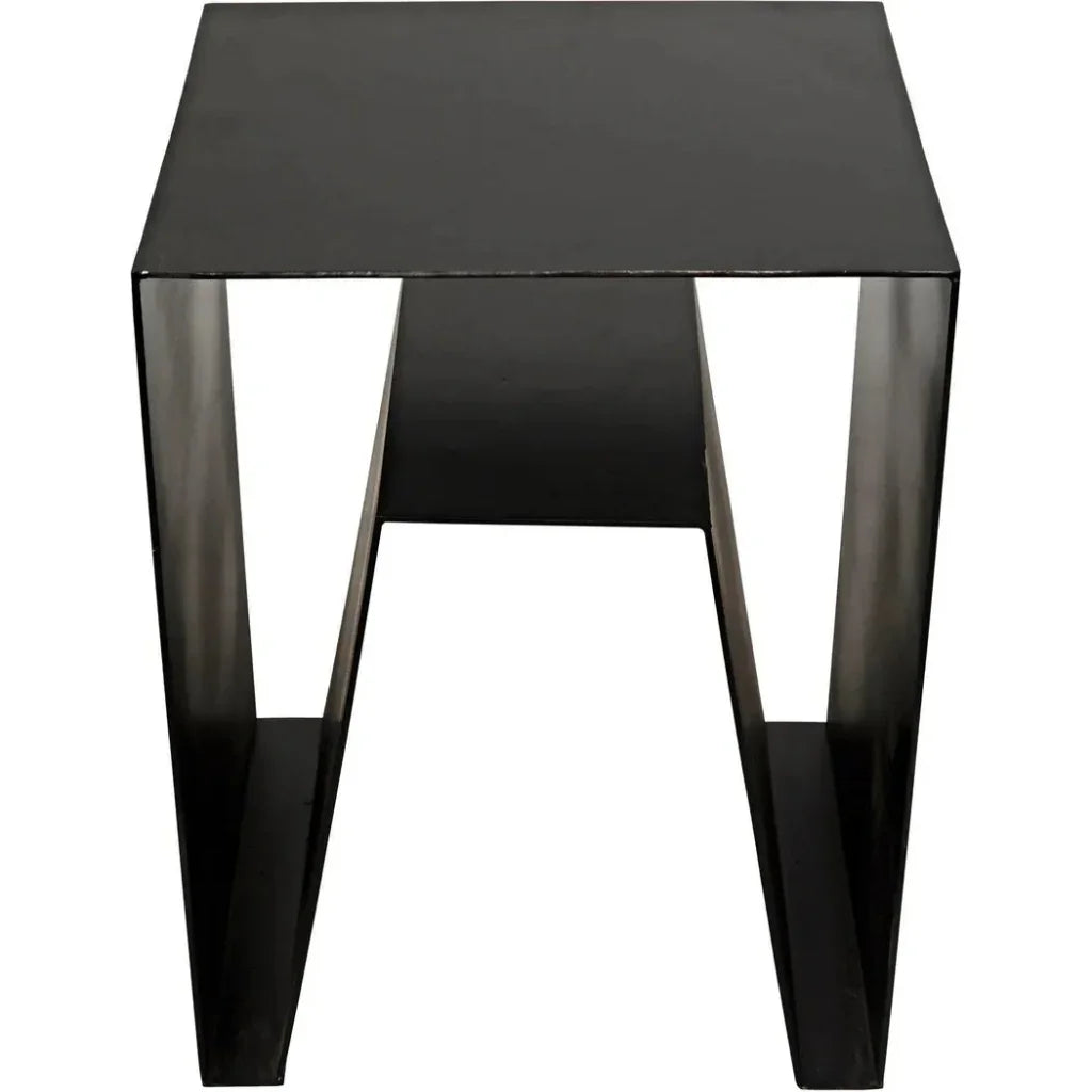 Quintin Black Steel Rectangle Side Table - LOOMLAN - Noir - Side Tables