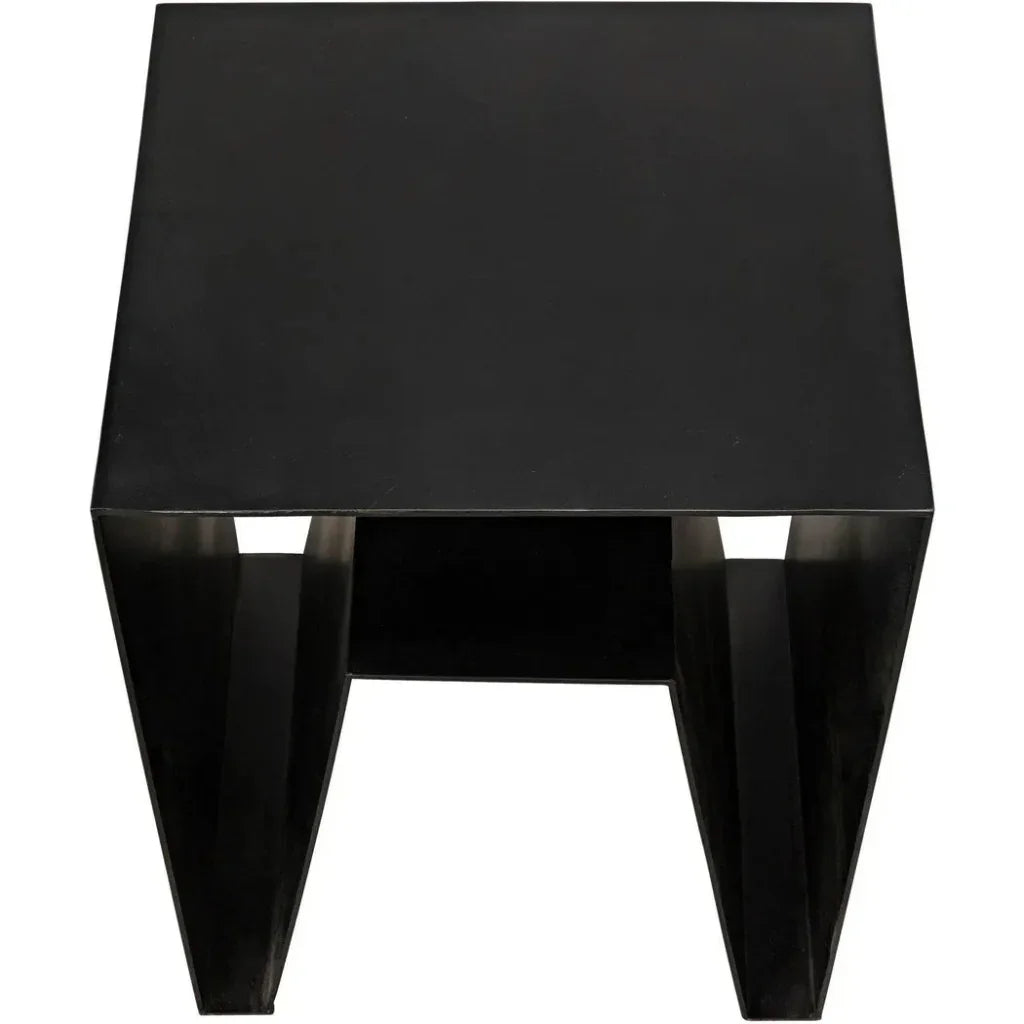 Quintin Black Steel Rectangle Side Table - LOOMLAN - Noir - Side Tables