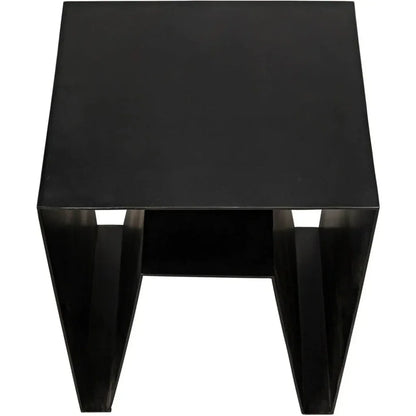Quintin Black Steel Rectangle Side Table - LOOMLAN - Noir - Side Tables