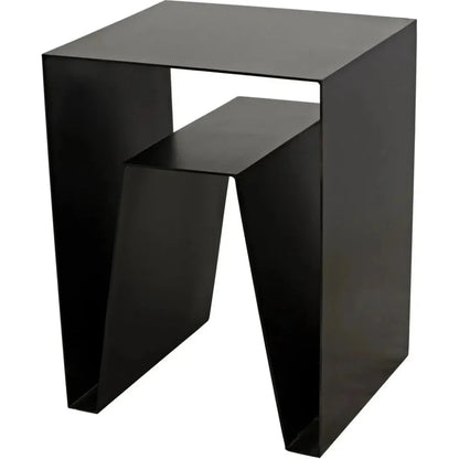 Quintin Black Steel Rectangle Side Table - LOOMLAN - Noir - Side Tables