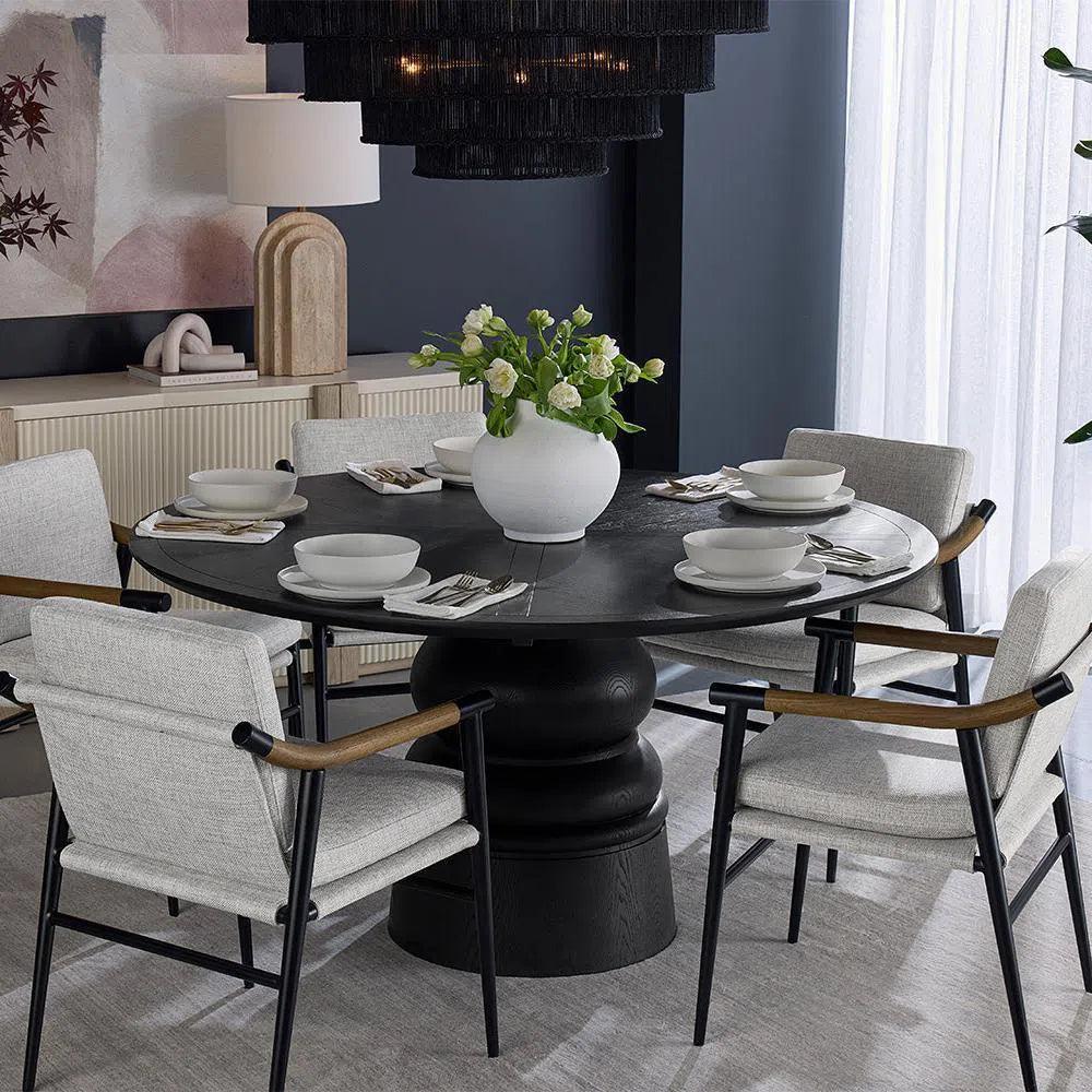 Quinton Dining Table 60" Hand Solid Wood-Dining Tables-SUNPAN-LOOMLAN