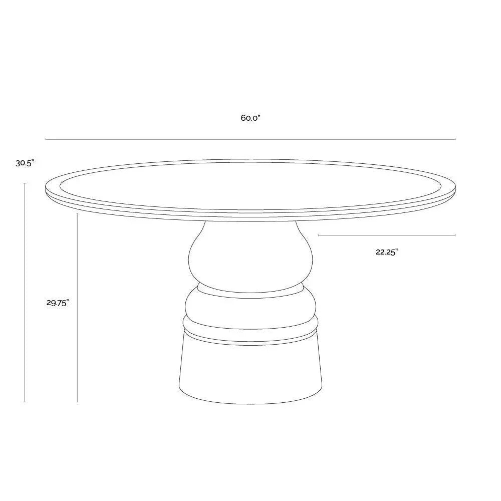 Quinton Dining Table 60" Hand Solid Wood-Dining Tables-SUNPAN-LOOMLAN