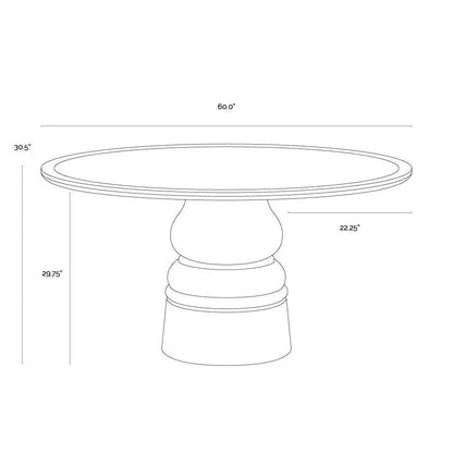 Quinton Dining Table 60" Hand Solid Wood-Dining Tables-SUNPAN-LOOMLAN