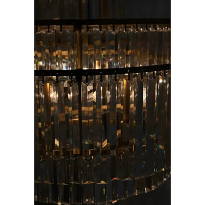 Quintus Metal & Glass Chandelier With Brass - LOOMLAN - Noir - Chandeliers