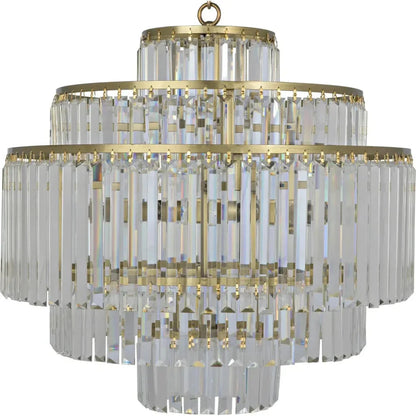 Quintus Metal & Glass Chandelier With Brass - LOOMLAN - Noir - Chandeliers