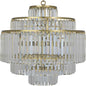 Quintus Metal & Glass Chandelier With Brass - LOOMLAN - Noir - Chandeliers