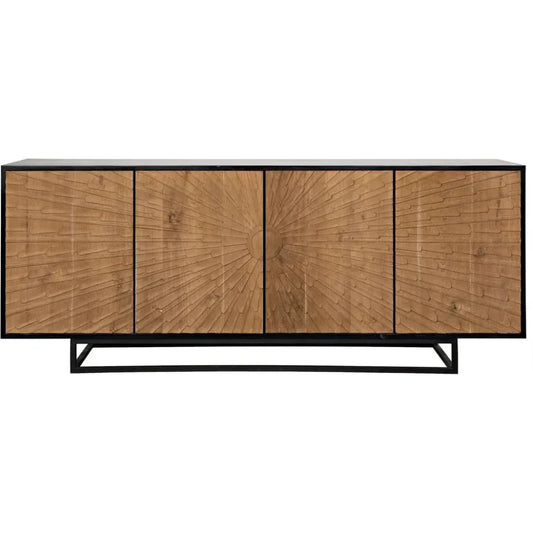 Ra Teak Wood Black Sideboard - LOOMLAN - Noir - Sideboards