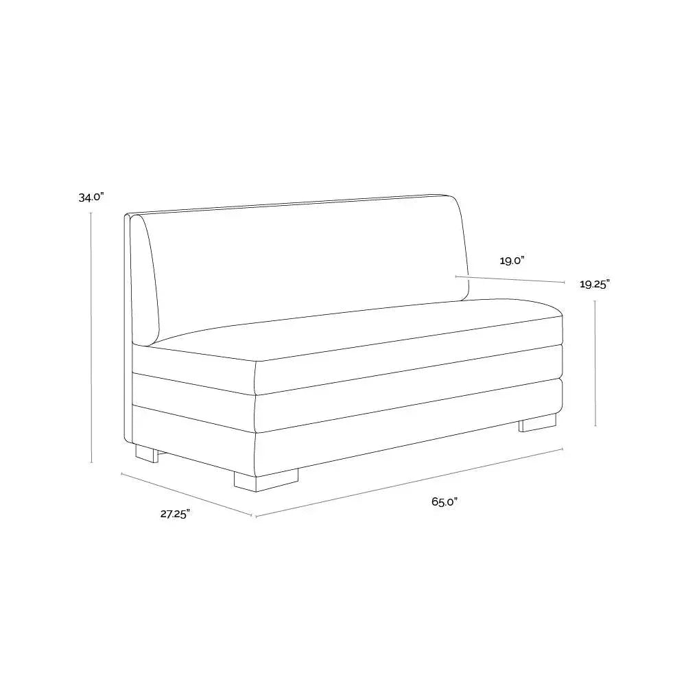 Radcliff Banquette Cognac Faux Leather Bench - LOOMLAN - SUNPAN - Sofas & Loveseats