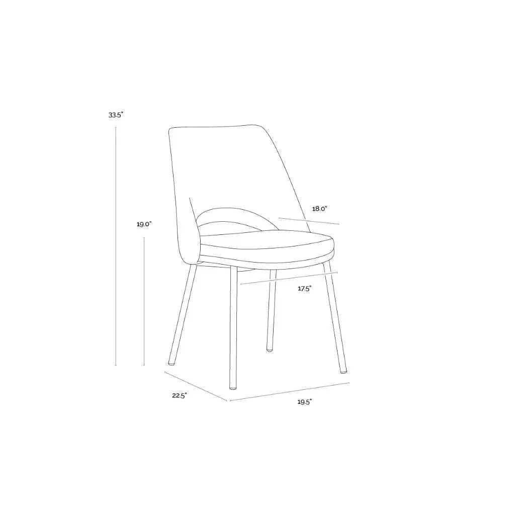 Radella Fabric Armless Dining Chair 2PC - LOOMLAN - SUNPAN - Dining Chairs