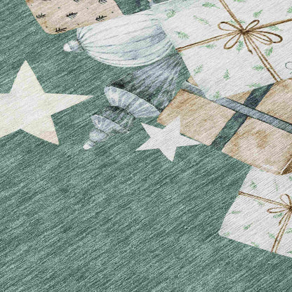 Raeain Blue Washable Indoor-Outdoor Rug