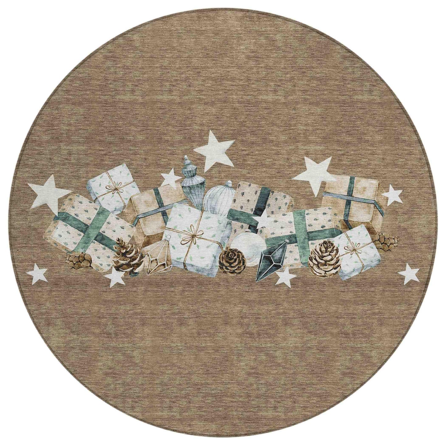 Raeain Brown Washable Indoor-Outdoor Rug
