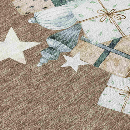 Raeain Brown Washable Indoor-Outdoor Rug