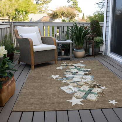 Raeain Brown Washable Indoor-Outdoor Rug