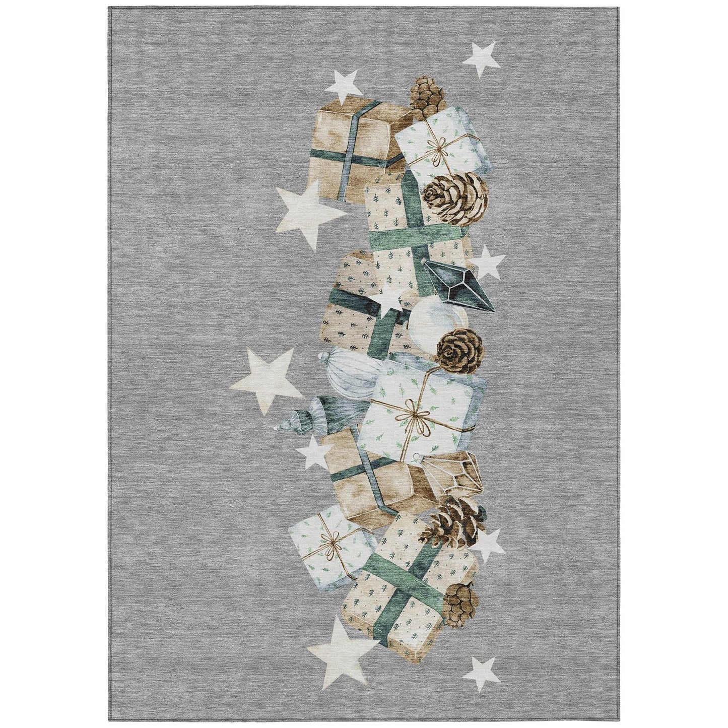 Raeain Gray Washable Indoor-Outdoor Rug