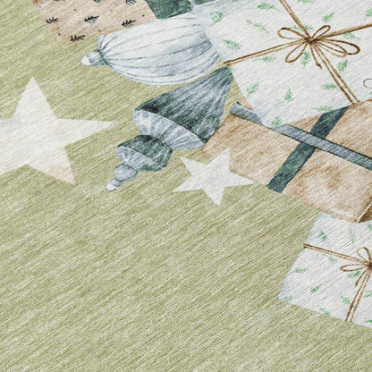 Raeain Green Washable Indoor-Outdoor Rug