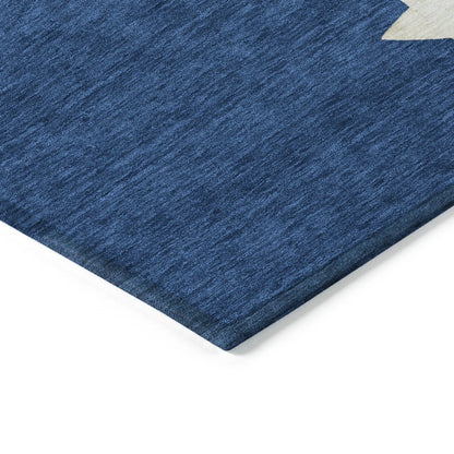 Raeain Navy Washable Indoor-Outdoor Rug