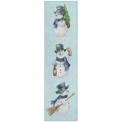 Raeanor Blue Washable Indoor-Outdoor Rug