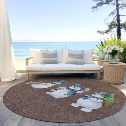 Raeanor Brown Washable Indoor-Outdoor Rug