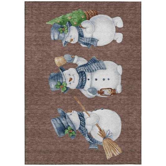 Raeanor Brown Washable Indoor-Outdoor Rug