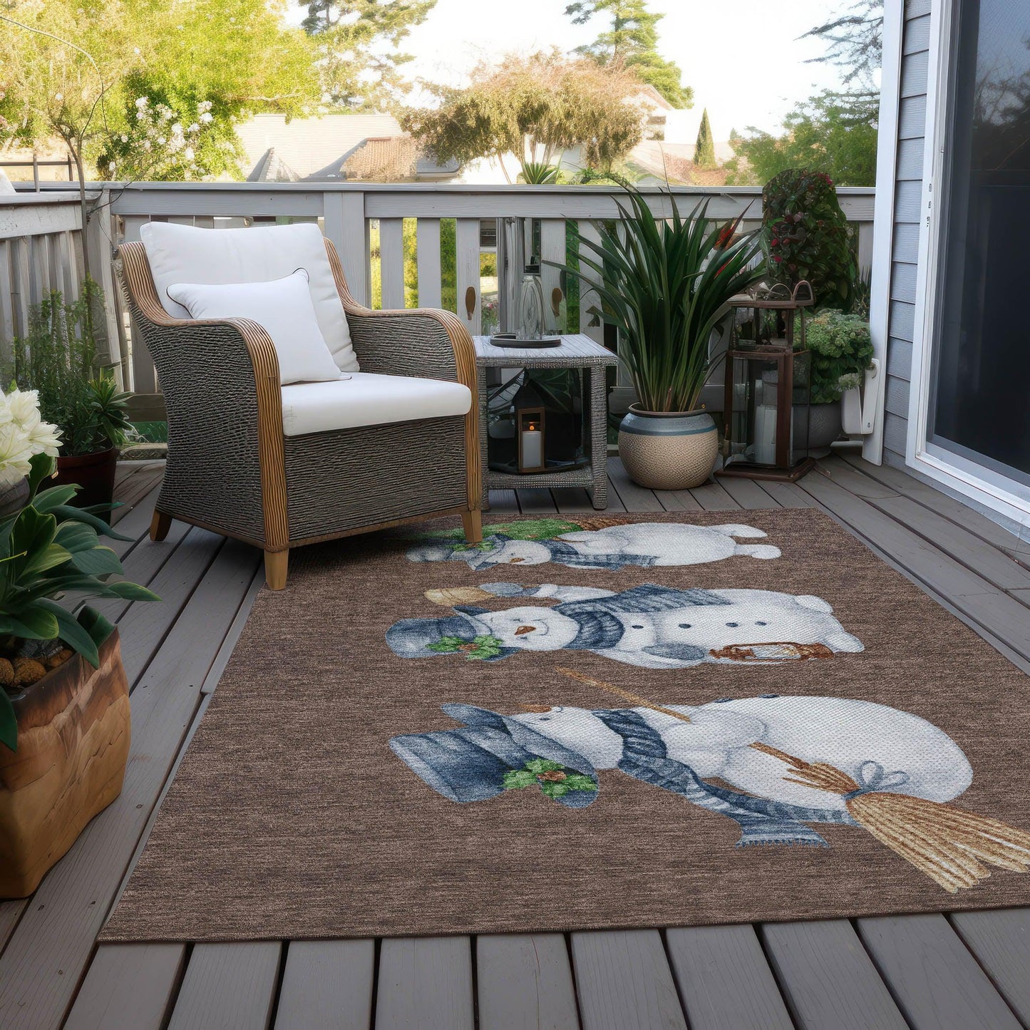 Raeanor Brown Washable Indoor-Outdoor Rug