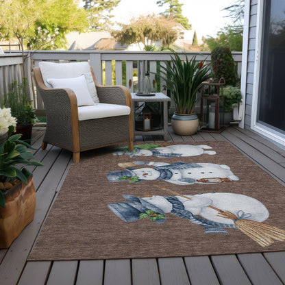 Raeanor Brown Washable Indoor-Outdoor Rug