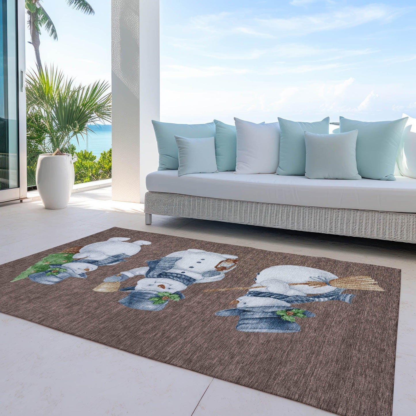 Raeanor Brown Washable Indoor-Outdoor Rug
