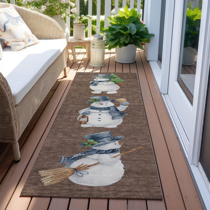 Raeanor Brown Washable Indoor-Outdoor Rug