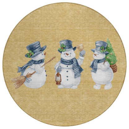 Raeanor Gold Washable Indoor-Outdoor Rug