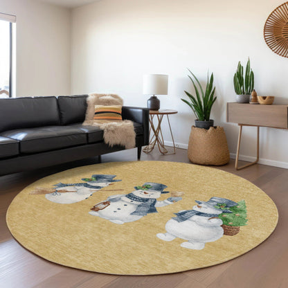 Raeanor Gold Washable Indoor-Outdoor Rug