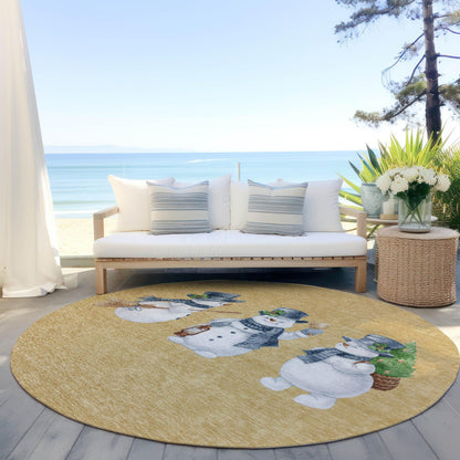Raeanor Gold Washable Indoor-Outdoor Rug