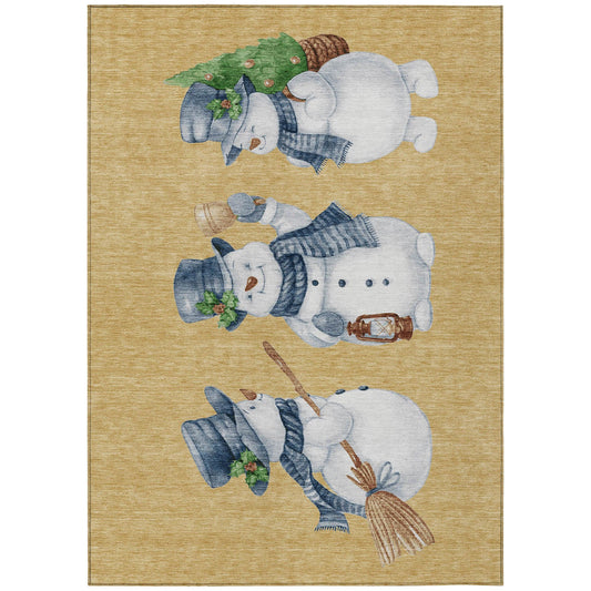 Raeanor Gold Washable Indoor-Outdoor Rug