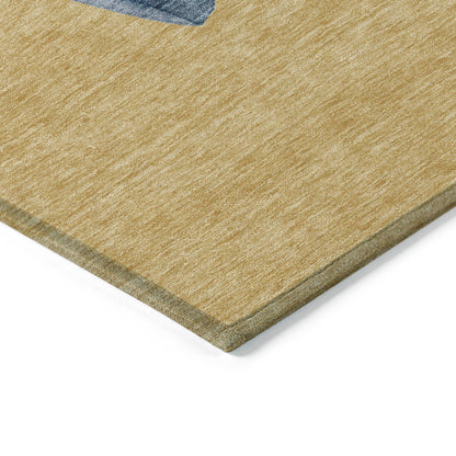 Raeanor Gold Washable Indoor-Outdoor Rug