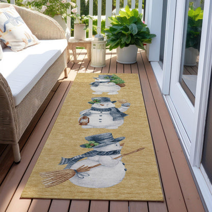 Raeanor Gold Washable Indoor-Outdoor Rug