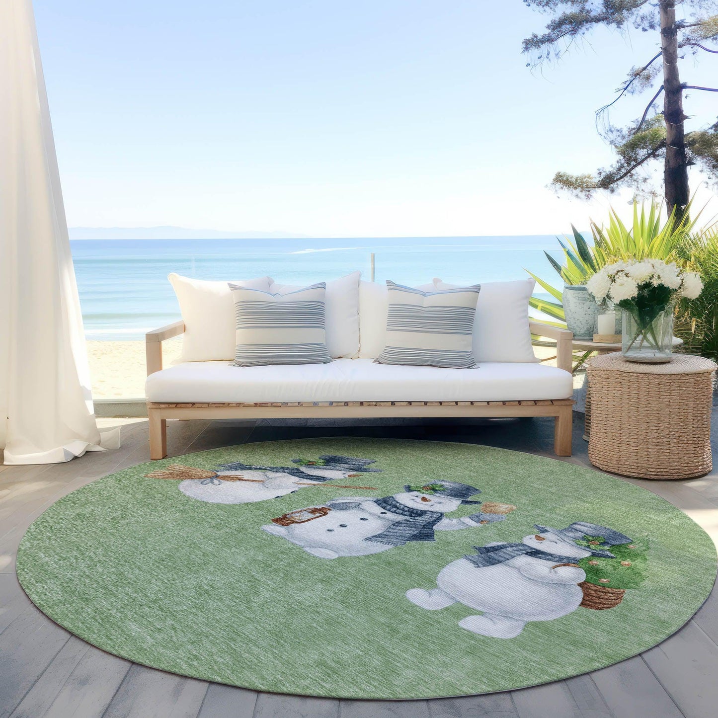 Raeanor Green Washable Indoor-Outdoor Rug