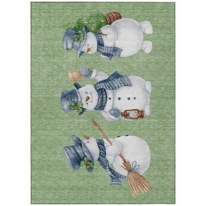 Raeanor Green Washable Indoor-Outdoor Rug