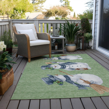 Raeanor Green Washable Indoor-Outdoor Rug
