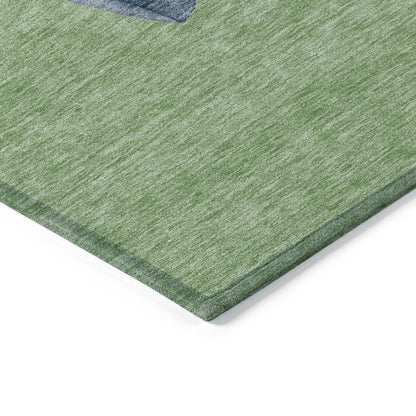 Raeanor Green Washable Indoor-Outdoor Rug