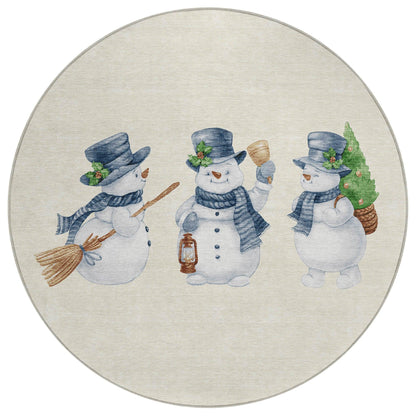 Raeanor Ivory Washable Indoor-Outdoor Rug