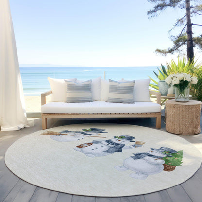 Raeanor Ivory Washable Indoor-Outdoor Rug