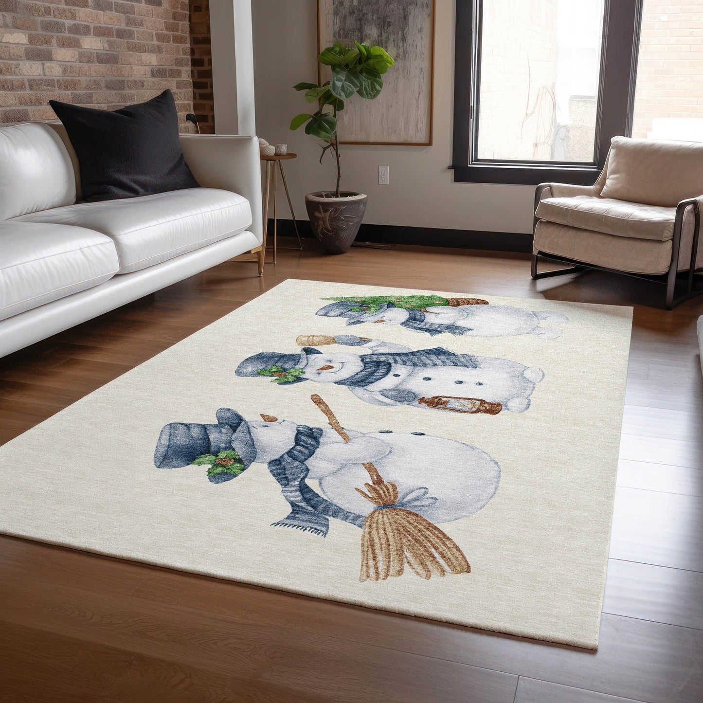 Raeanor Ivory Washable Indoor-Outdoor Rug