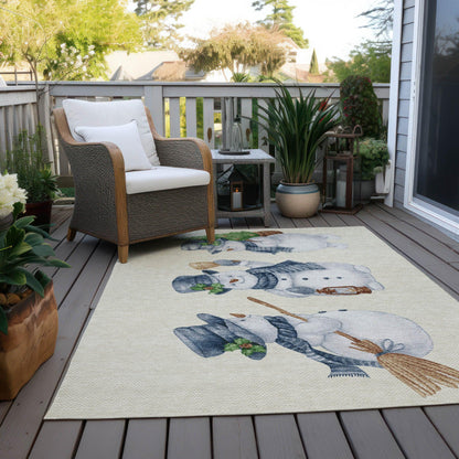 Raeanor Ivory Washable Indoor-Outdoor Rug