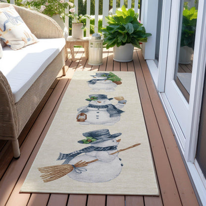 Raeanor Ivory Washable Indoor-Outdoor Rug