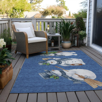 Raeanor Navy Washable Indoor-Outdoor Rug