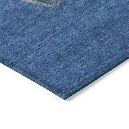 Raeanor Navy Washable Indoor-Outdoor Rug