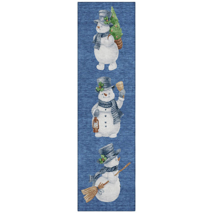 Raeanor Navy Washable Indoor-Outdoor Rug