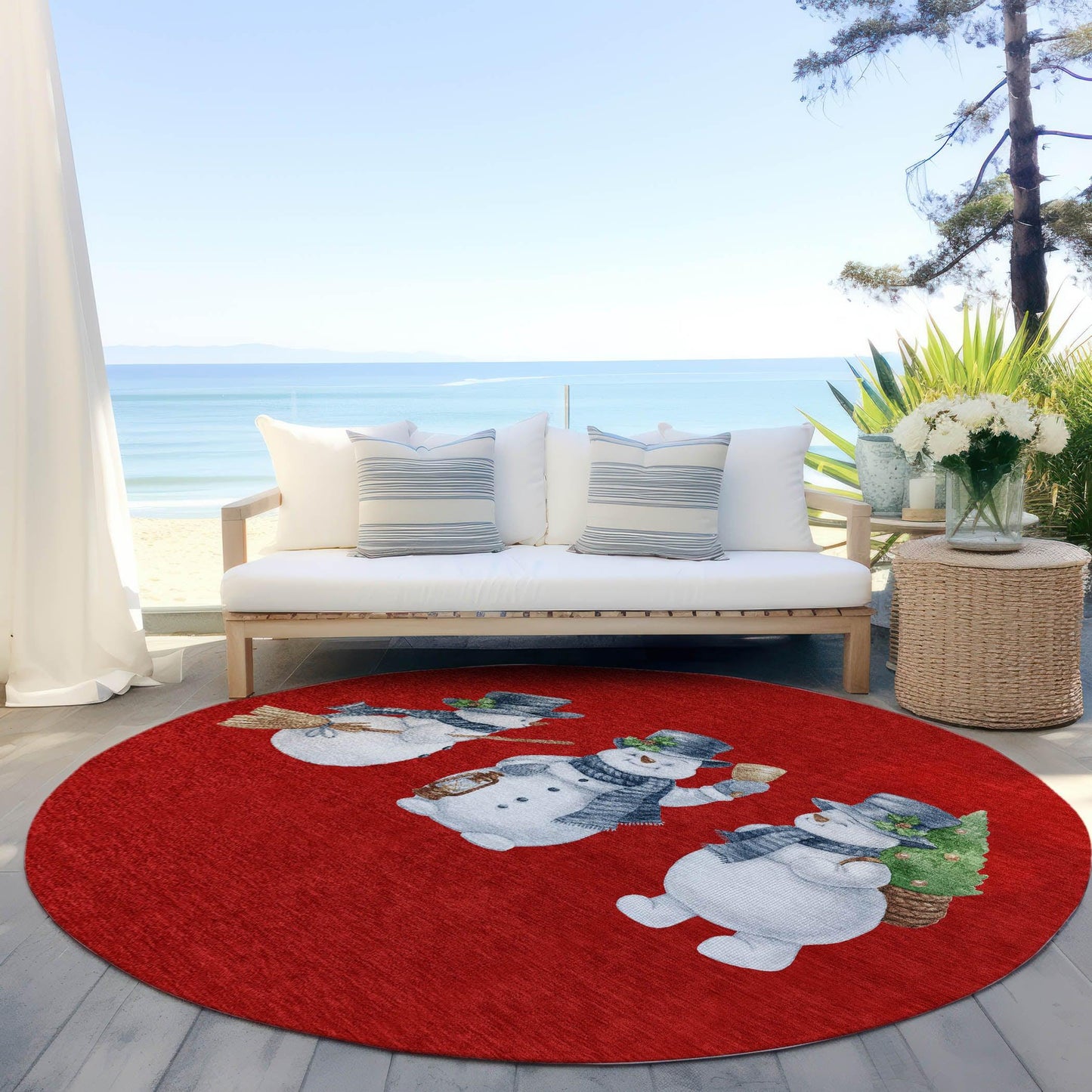 Raeanor Red Washable Indoor-Outdoor Rug