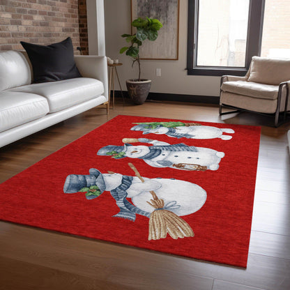 Raeanor Red Washable Indoor-Outdoor Rug