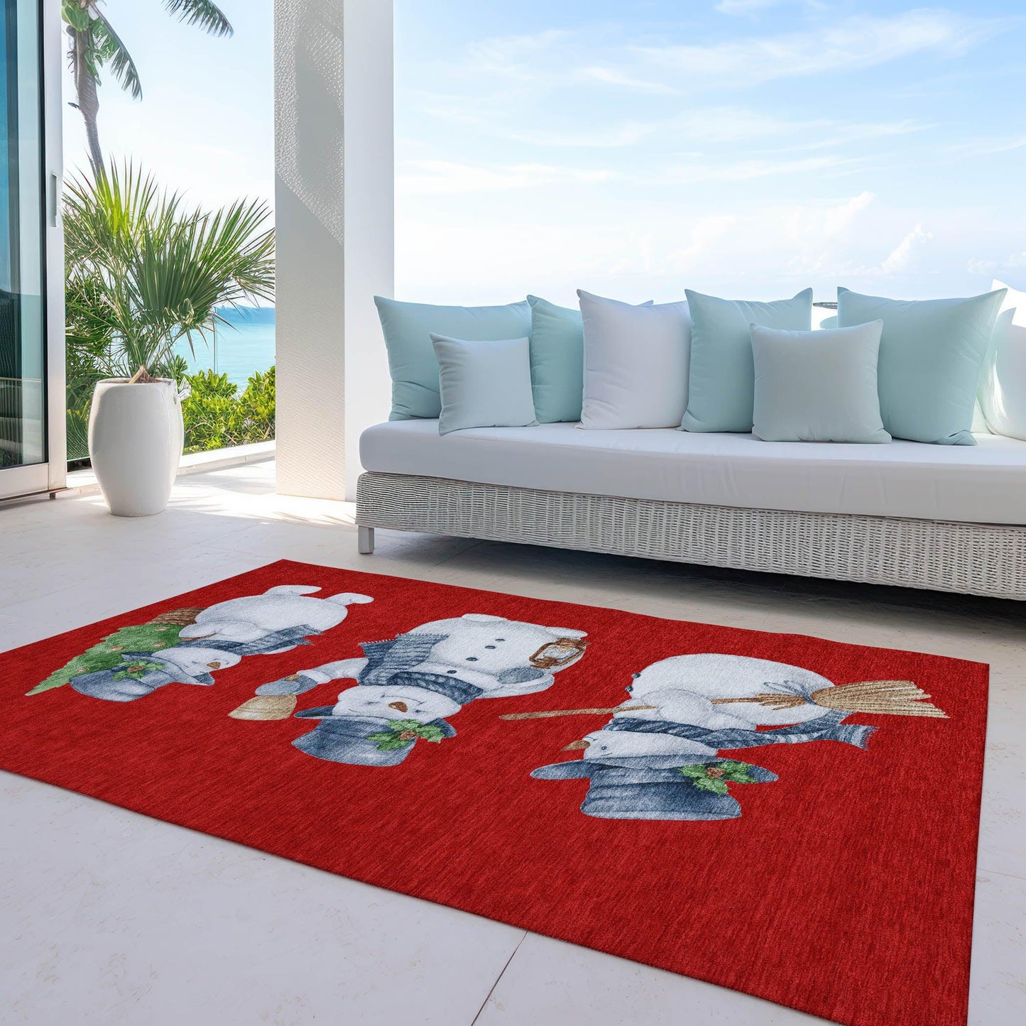 Raeanor Red Washable Indoor-Outdoor Rug
