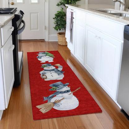 Raeanor Red Washable Indoor-Outdoor Rug