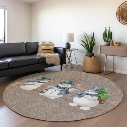 Raeanor Taupe Washable Indoor-Outdoor Rug